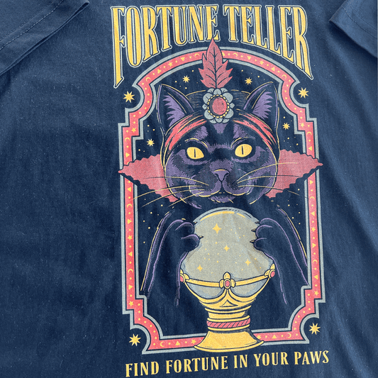 Ascolour Black T-Shirt With Cat Design Detail