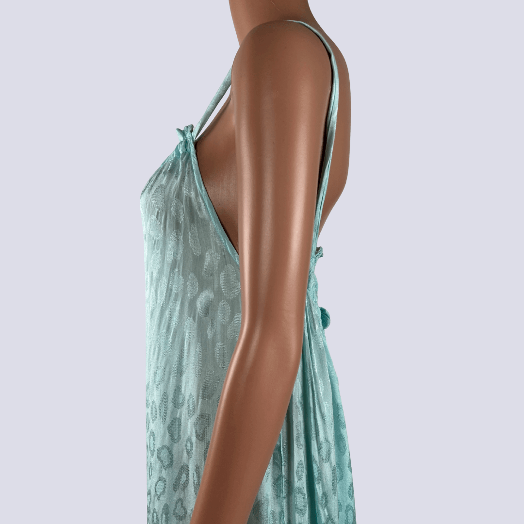 Side detail view of the  Cecilie Copenhagen Maxi Dress