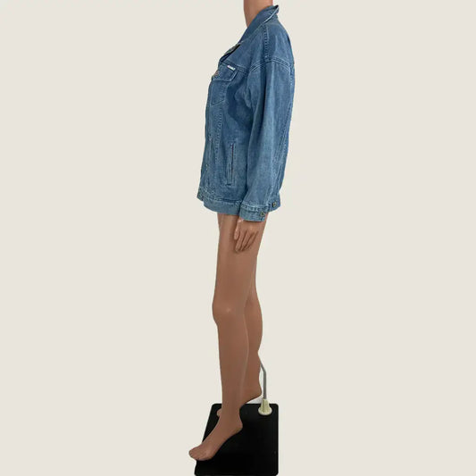 Side View of the Chocoolate Denim Jacket