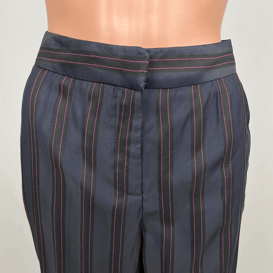 Claudie Pierlot Stripe Straight Cut Trouser Waist Detail