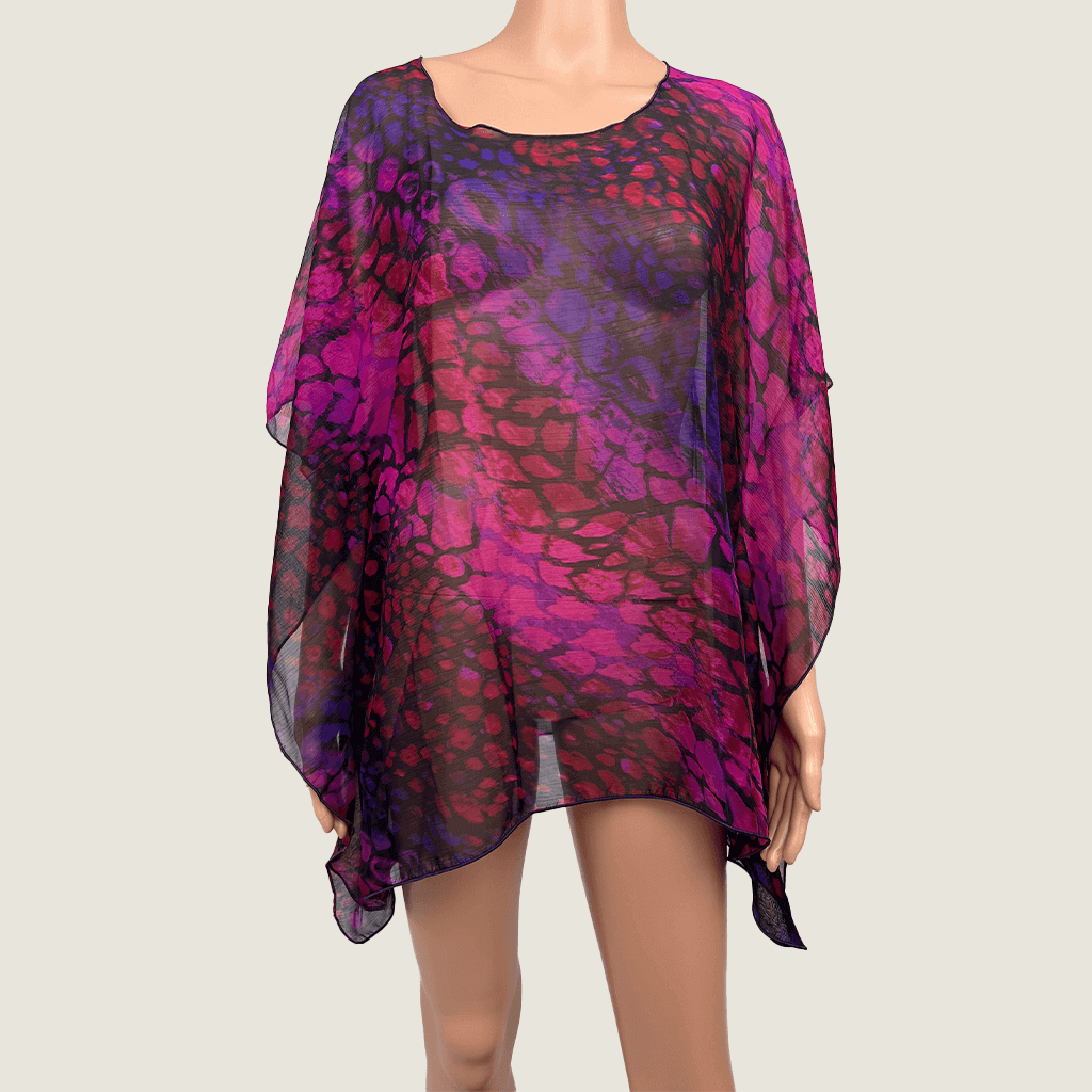 Clover Love Kaftan Style Crepe Butterfly Top Front