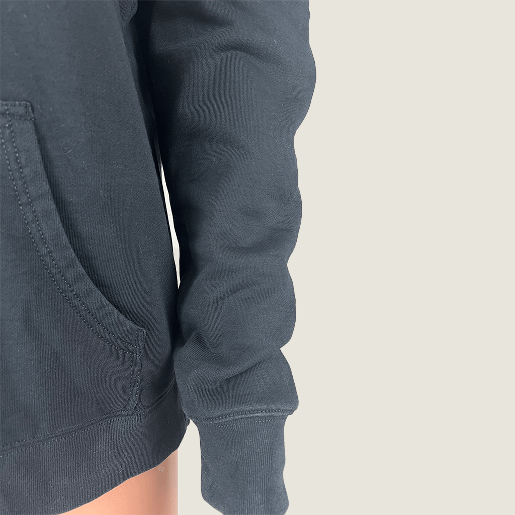 Sleeve Close Up View of the Coach Rexy the Dinosaur Black Hoodie