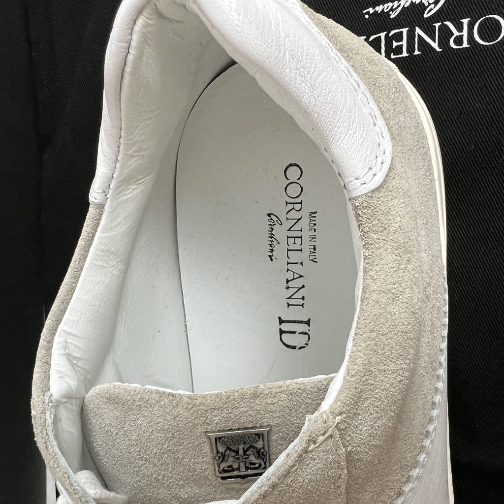 View of the Inner Heel on the Corneliani Mens Sneaker Pair