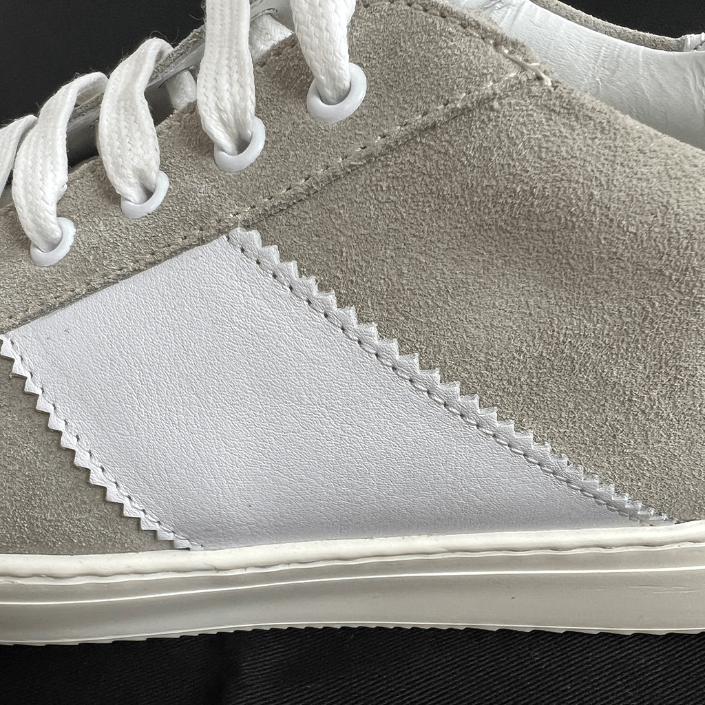 Side View of the Stripe on the Corneliani Mens Sneaker Pair