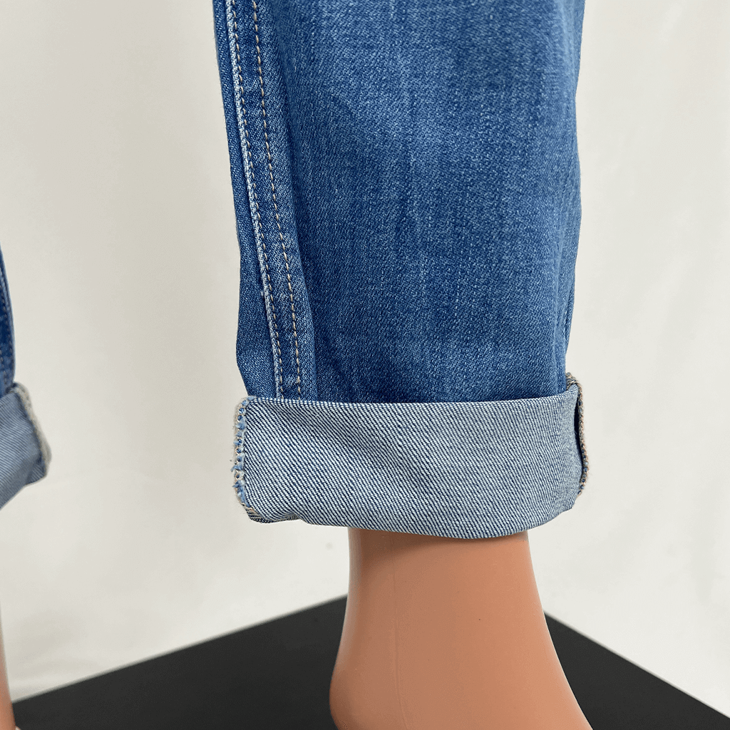 D-Luxe Ripped Boyfriend Jean Cuff Detail