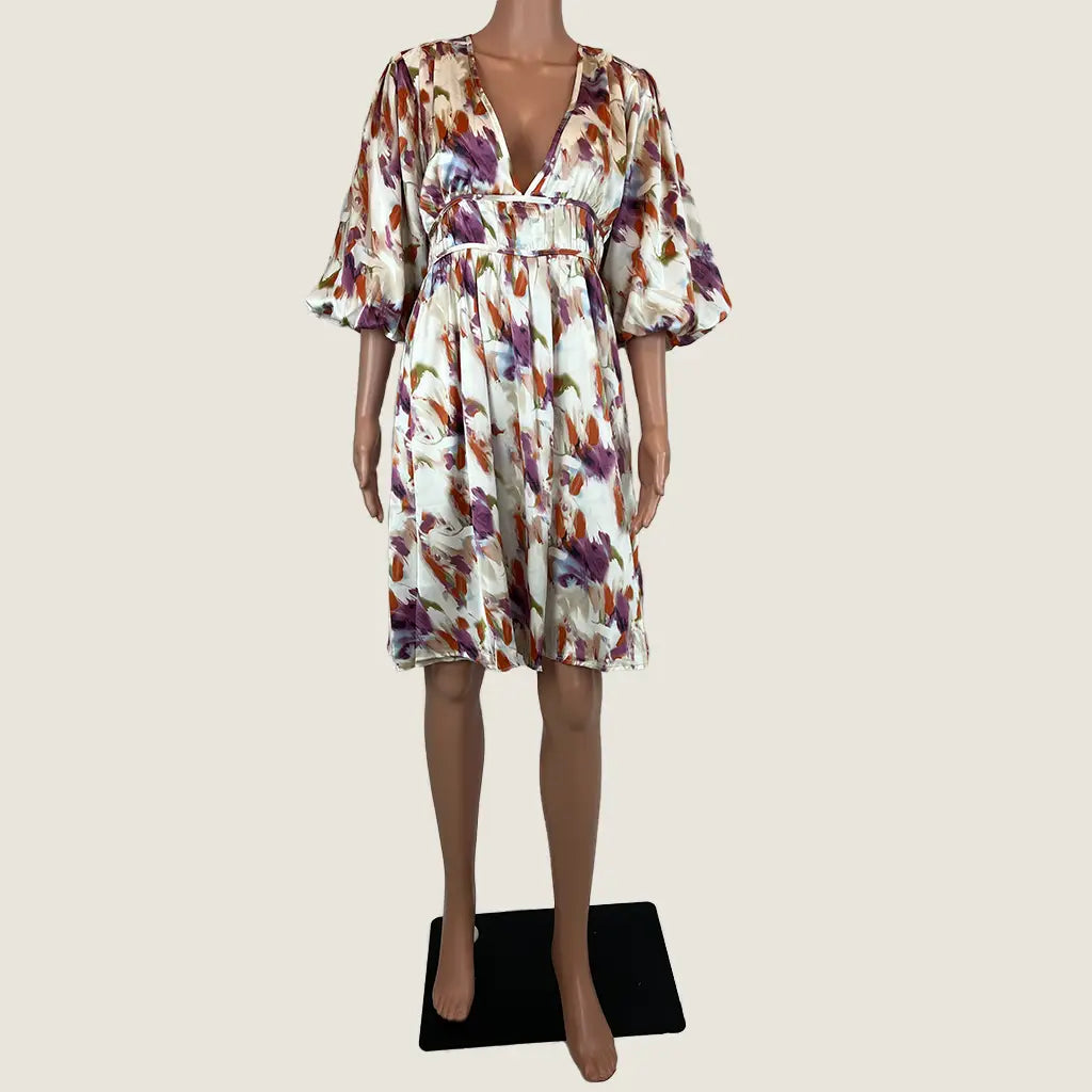 Front View of the Divine Avenue Floral Midi Dress