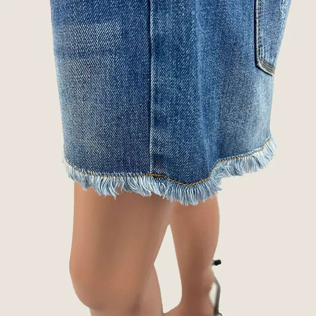 Hem view of the Dricoper Tatiana Rodeo High Shorts