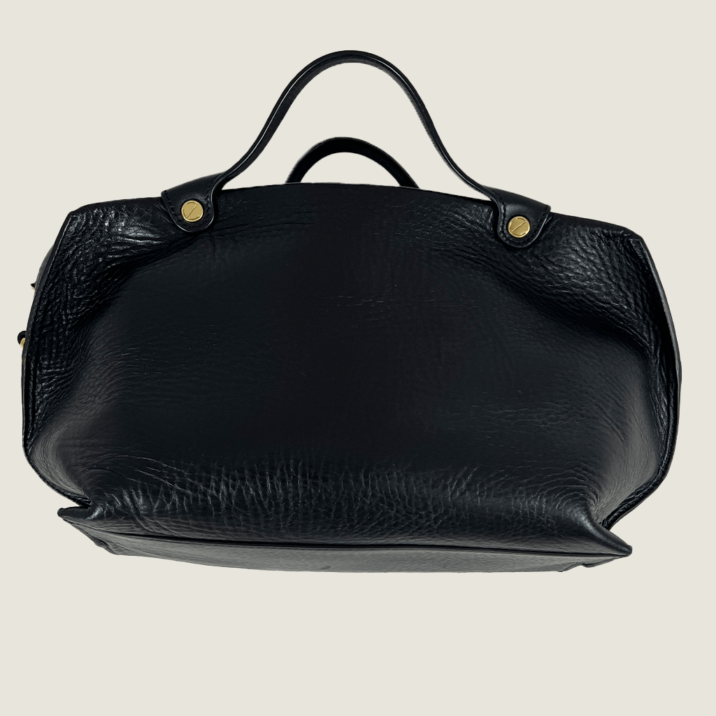 Side View of the Ecco Black Sculptured Handbag