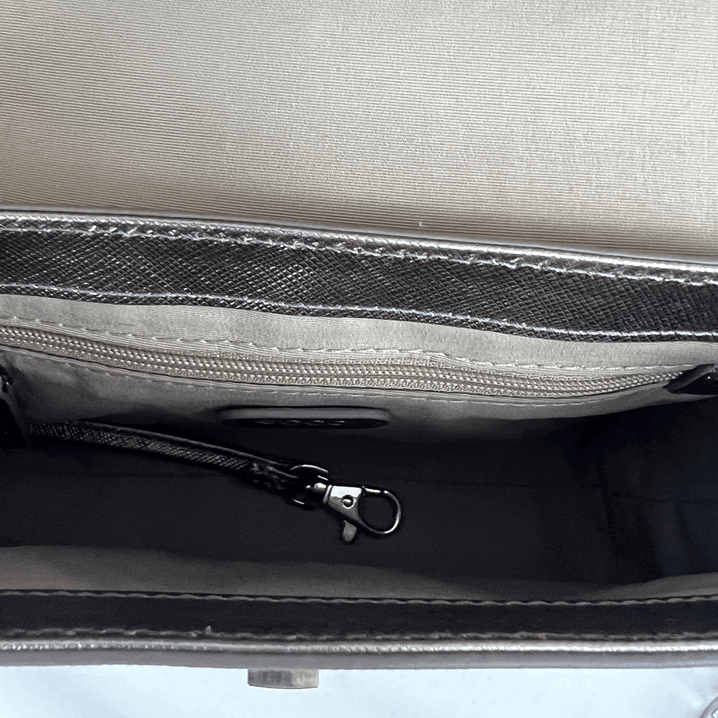 Inside View of the Ecco Metallic Bronze Handbag With Detachable Shoulder Strap