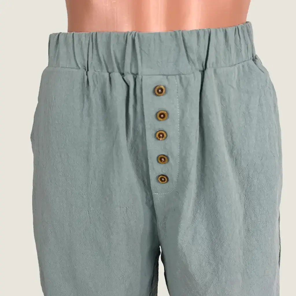 Front Detail View of the Emery Rose Green Shorts