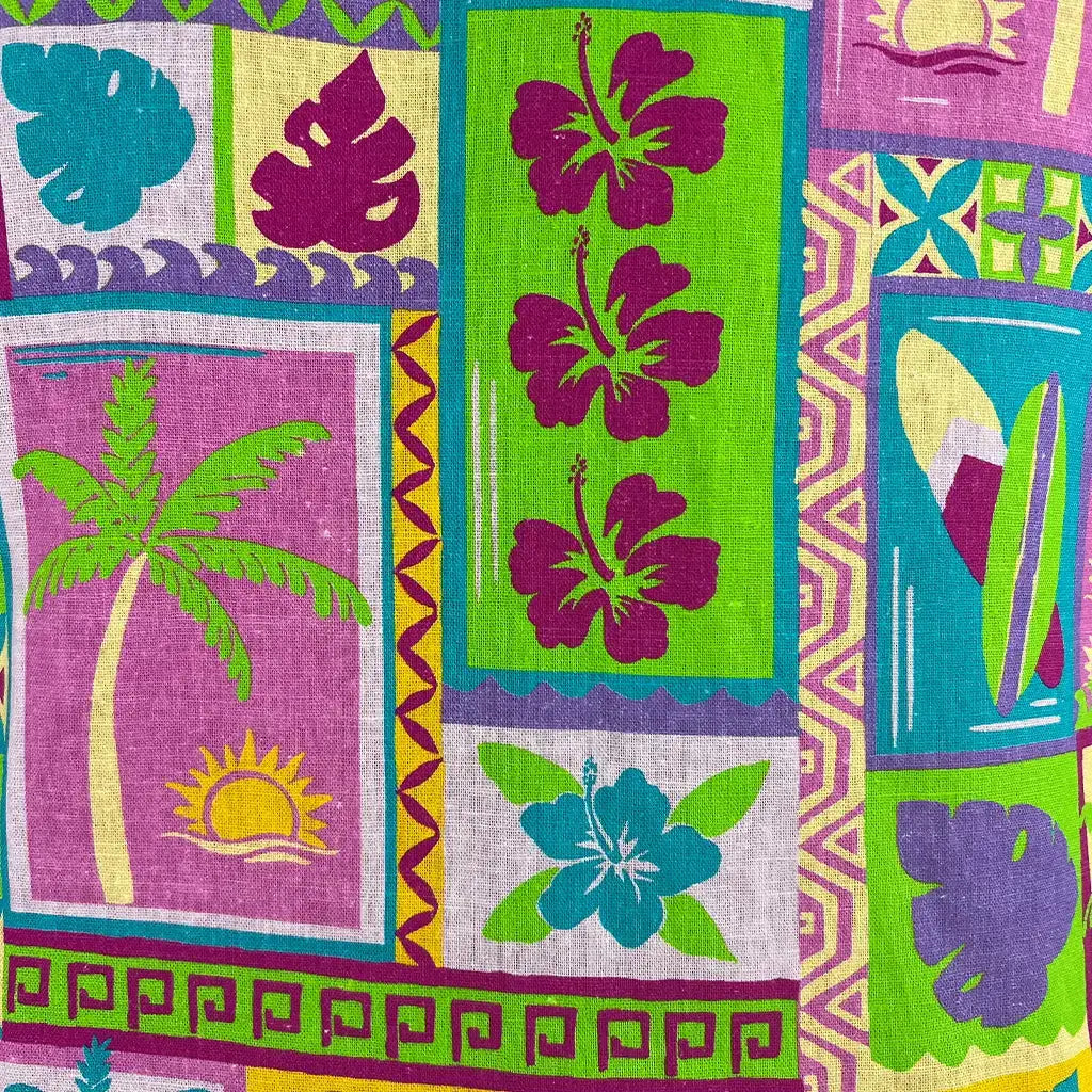 Detail View of the Print on the Endless Palm Island Maxi Dress