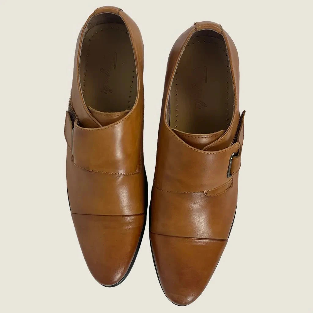 Front View of the Fagela Monk Men's Single Strap Dress Shoe