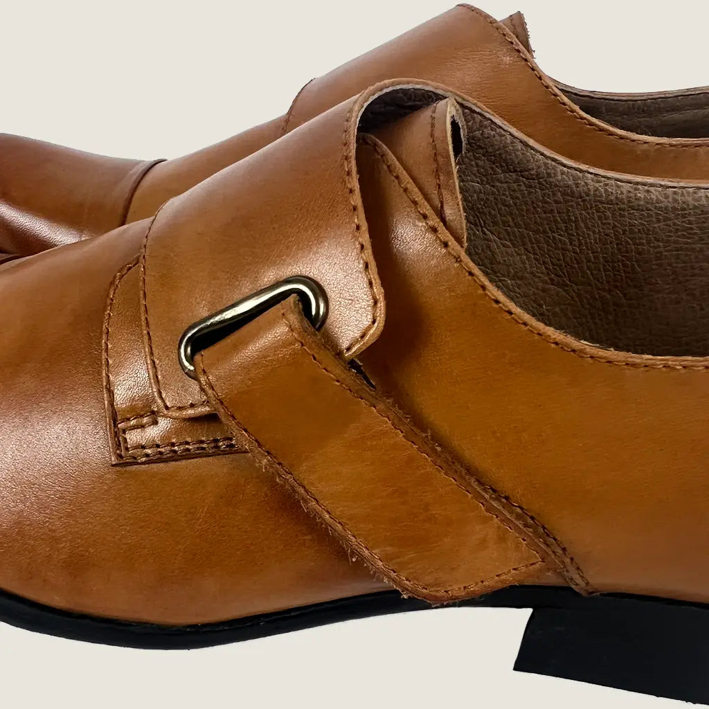 Side Detail View of the Fagela Monk Men's Single Strap Dress Shoe