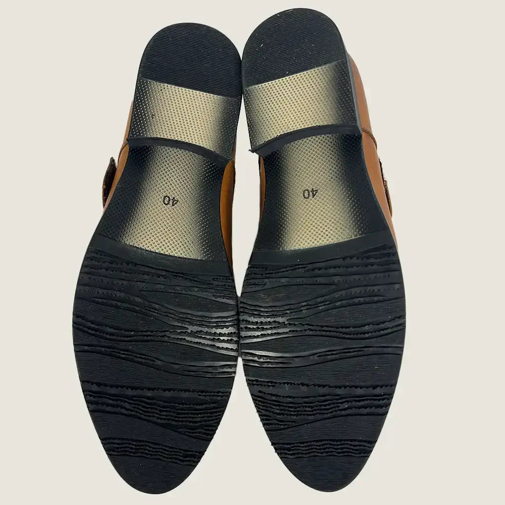 Sole View of the Fagela Monk Men's Single Strap Dress Shoe