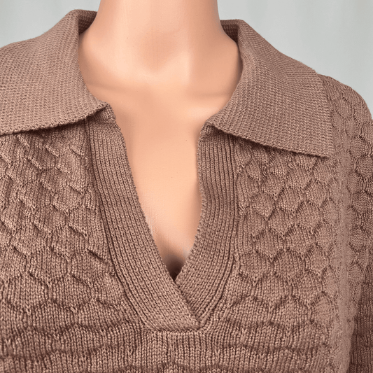 Feather And Noise Knitted Midi Dress Collar