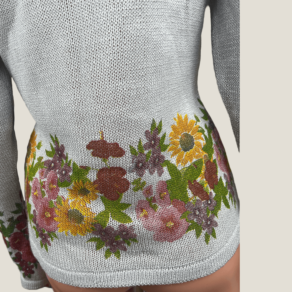 Floral Print Cardigan Back Detail