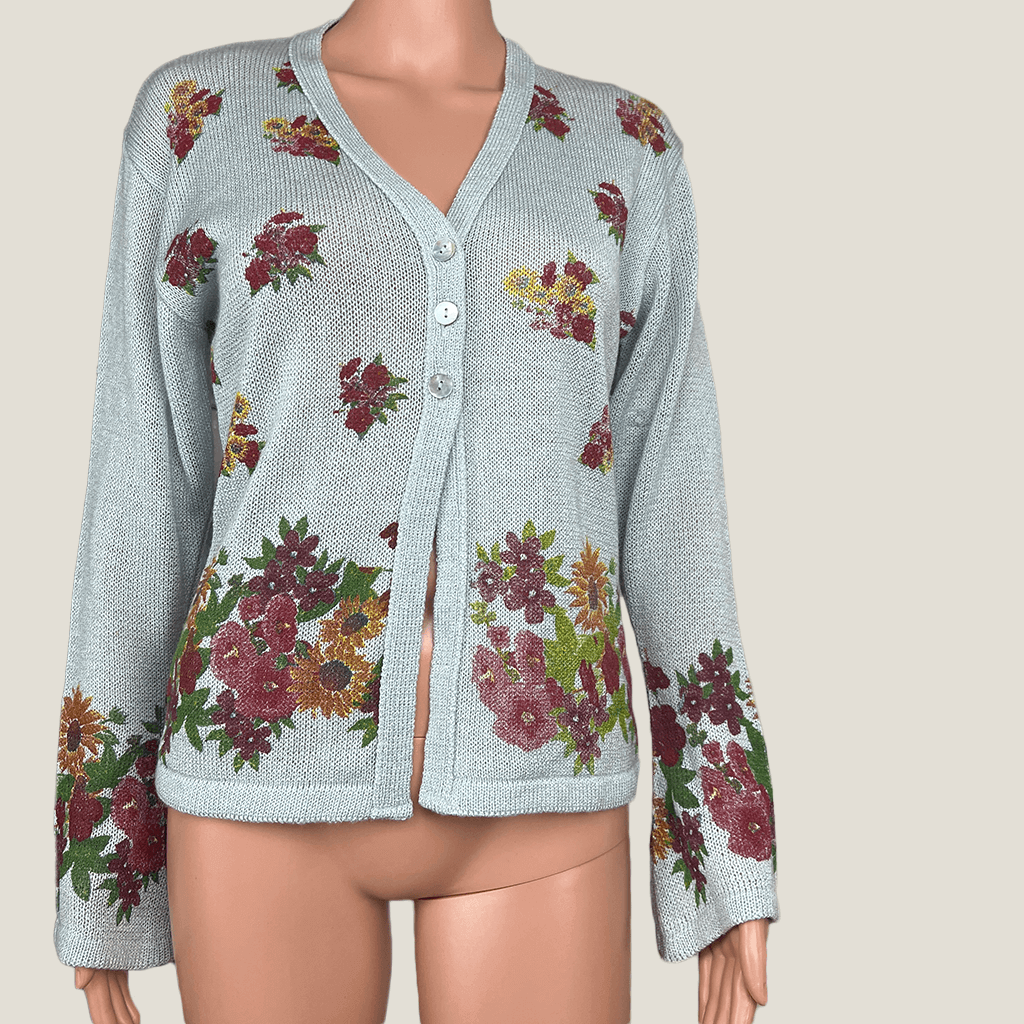 Floral Print Cardigan Front