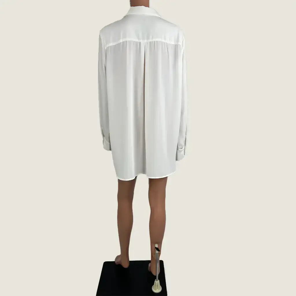 Back View of the Forcast Kevin Relax Fit Crepe Shirt