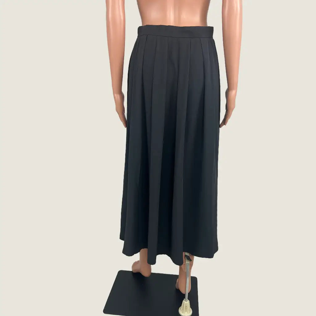 Back View of the Forcast Annalia Pleated Green Skirt