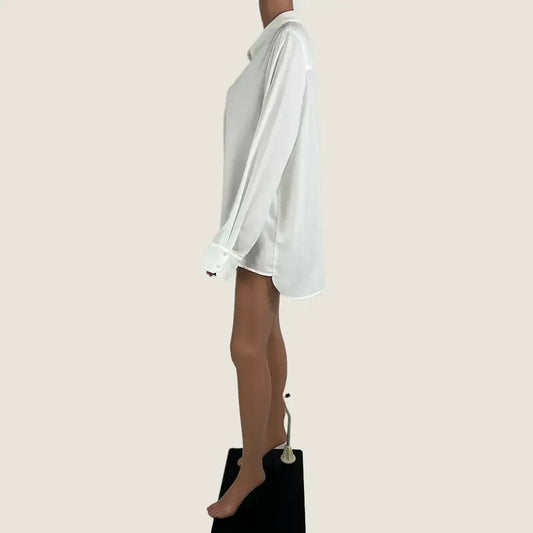 Side View of the Forcast Kevin Relax Fit Crepe Shirt