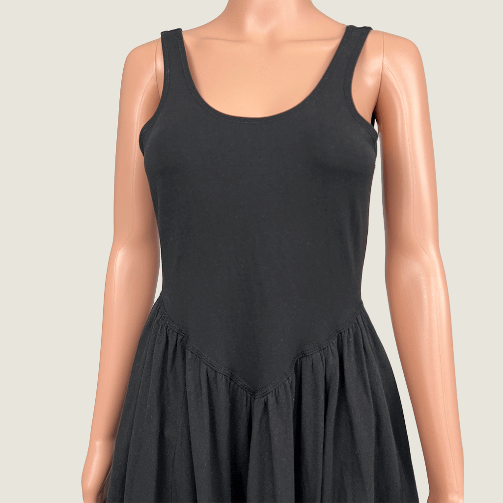 Free People Black Maxi Sleeveless Dress Front Detail