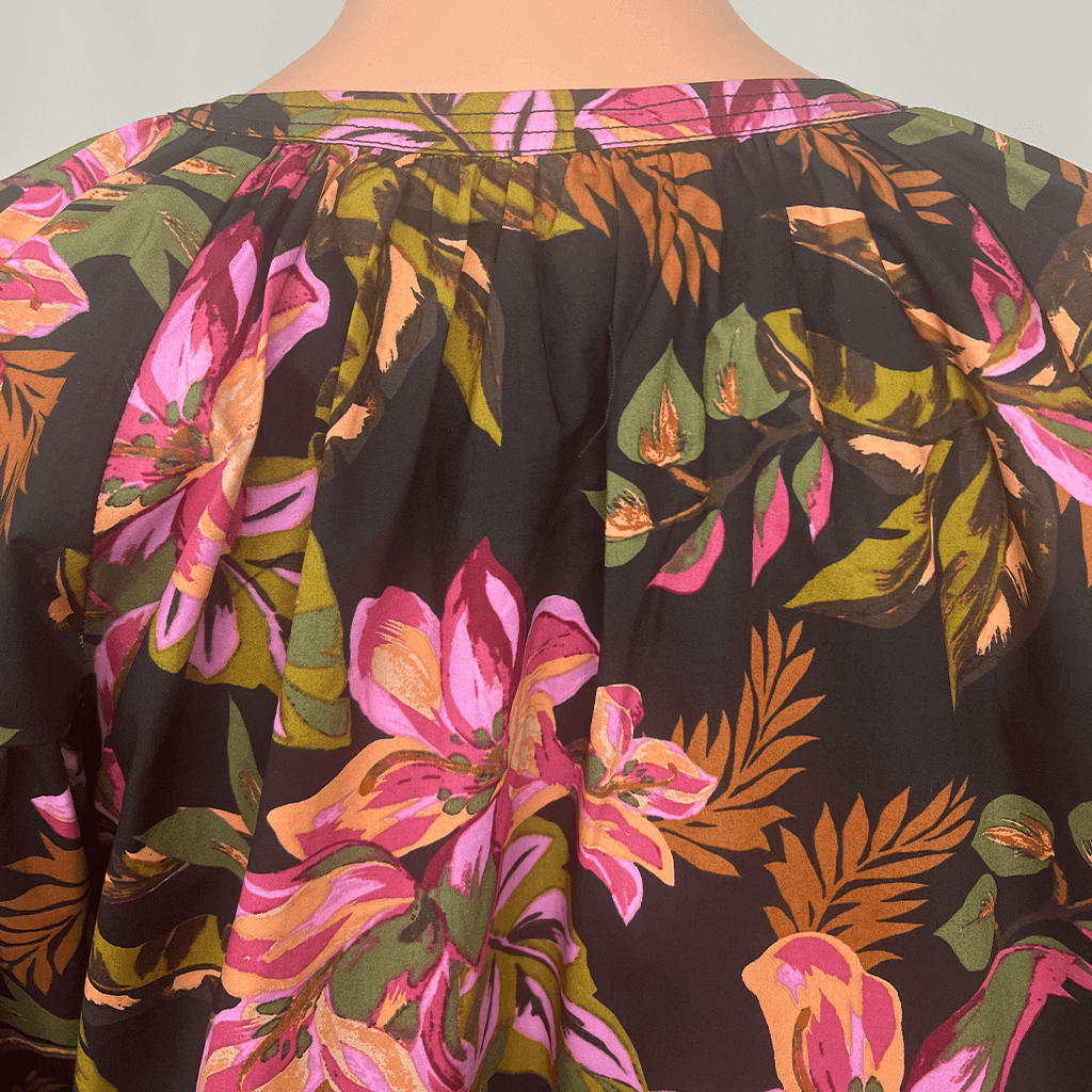 French Connection Tropical Print Women's Top Back Detail