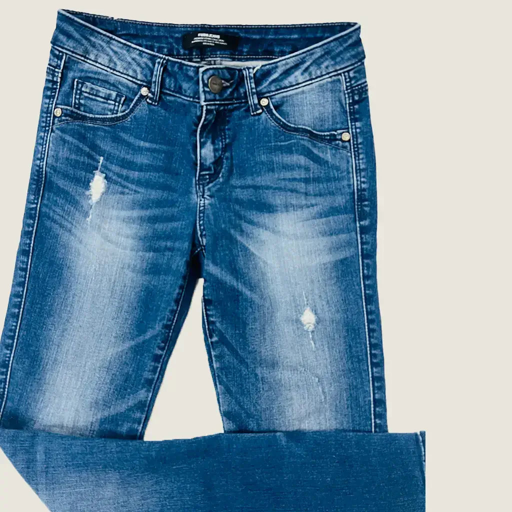 Front Detail View of the Fubu Women Stretch Jeans
