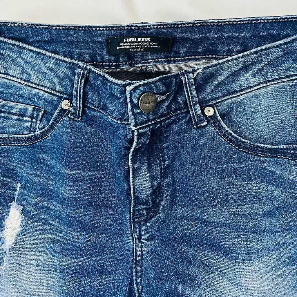 Waist View of the Fubu Women Stretch Jeans