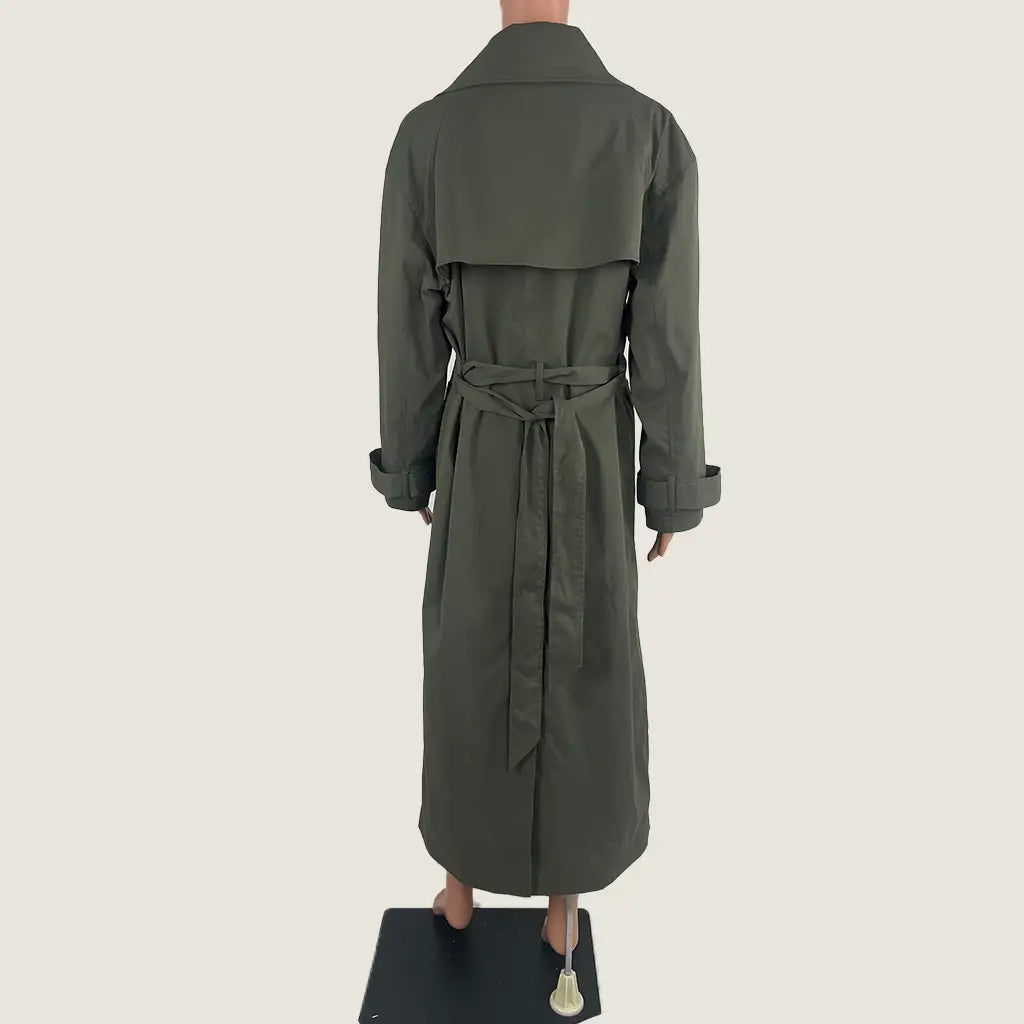 Back View of the Glassons Classic Longline Trench Coat
