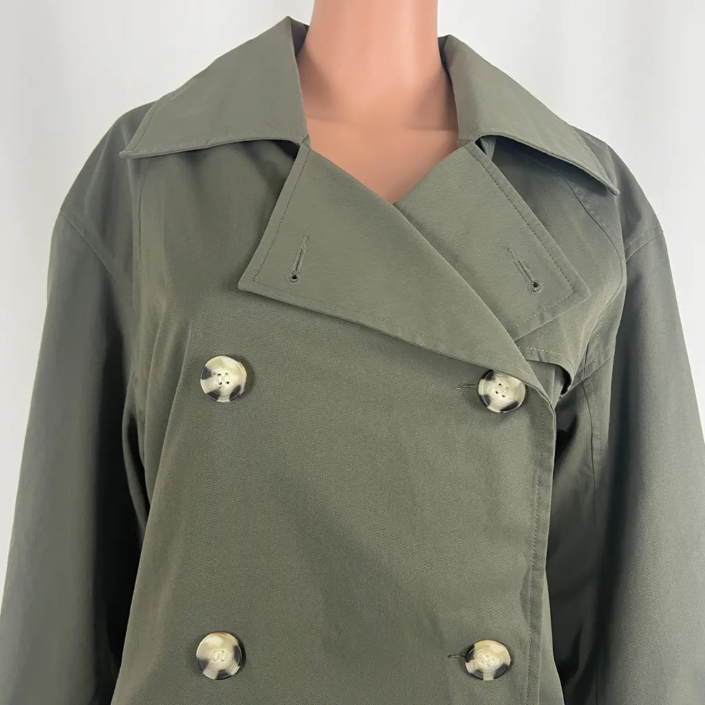 Front Detail View of the Glassons Classic Longline Trench Coat