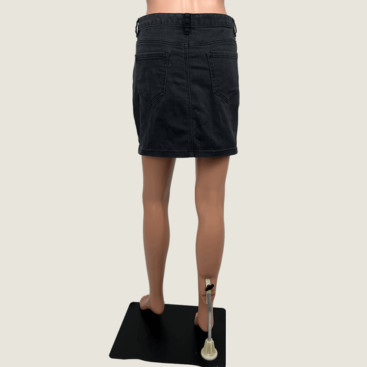 Glassons Black Denim Skirt Back