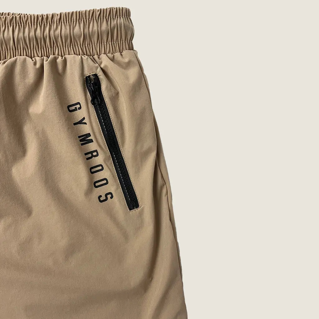 Back Pockets View of Roo Men's Shorts Khaki