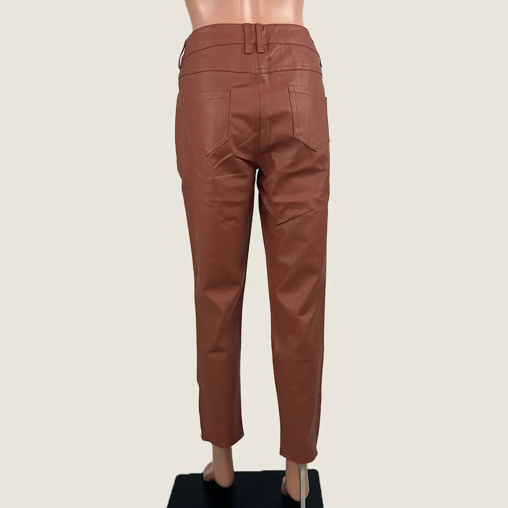 Heine Coated Brown Women's Pant 38