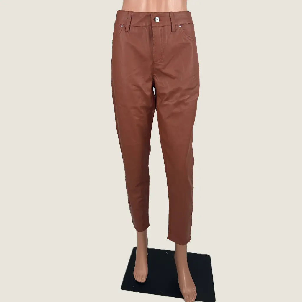 Heine Coated Brown Women's Pant 38