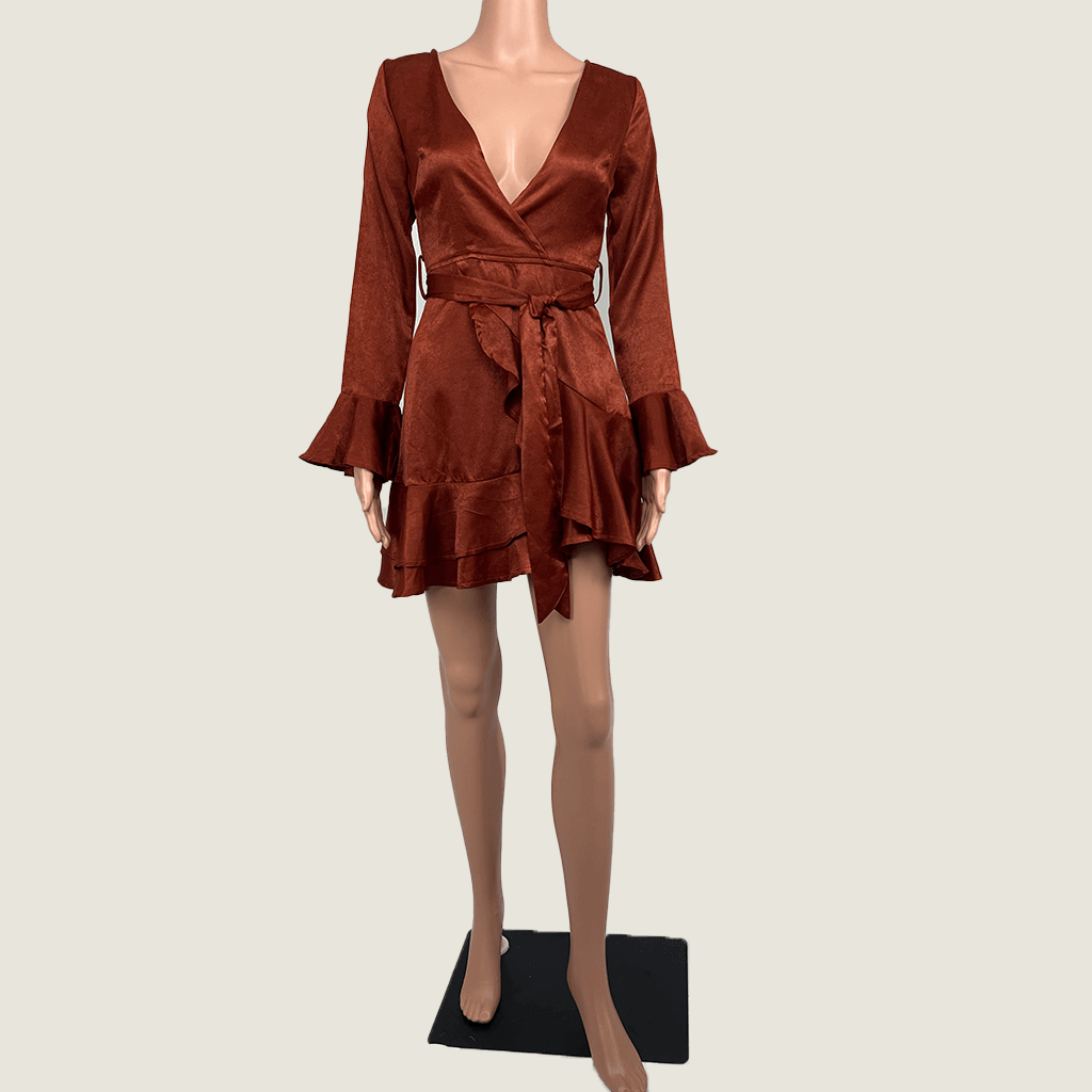 here comes the sun red dress Audrey Satin Dress