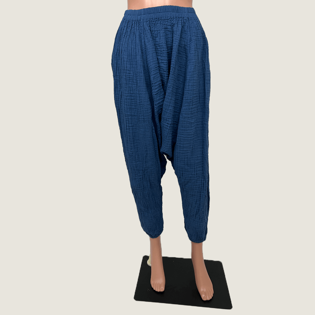 Women's Harem Pant Blue Front