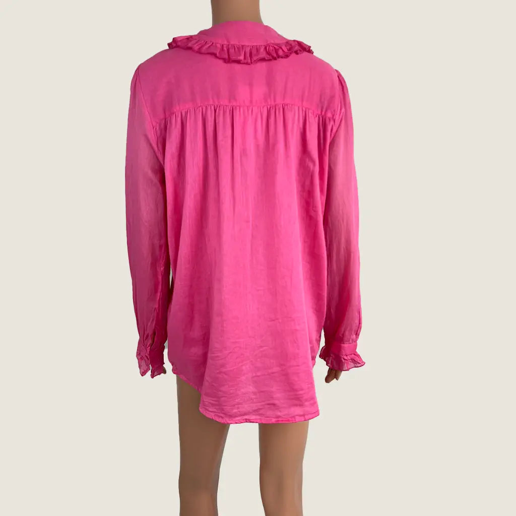 Back View of the Pink Holiday Buccaneer Long Sleeve Shirt