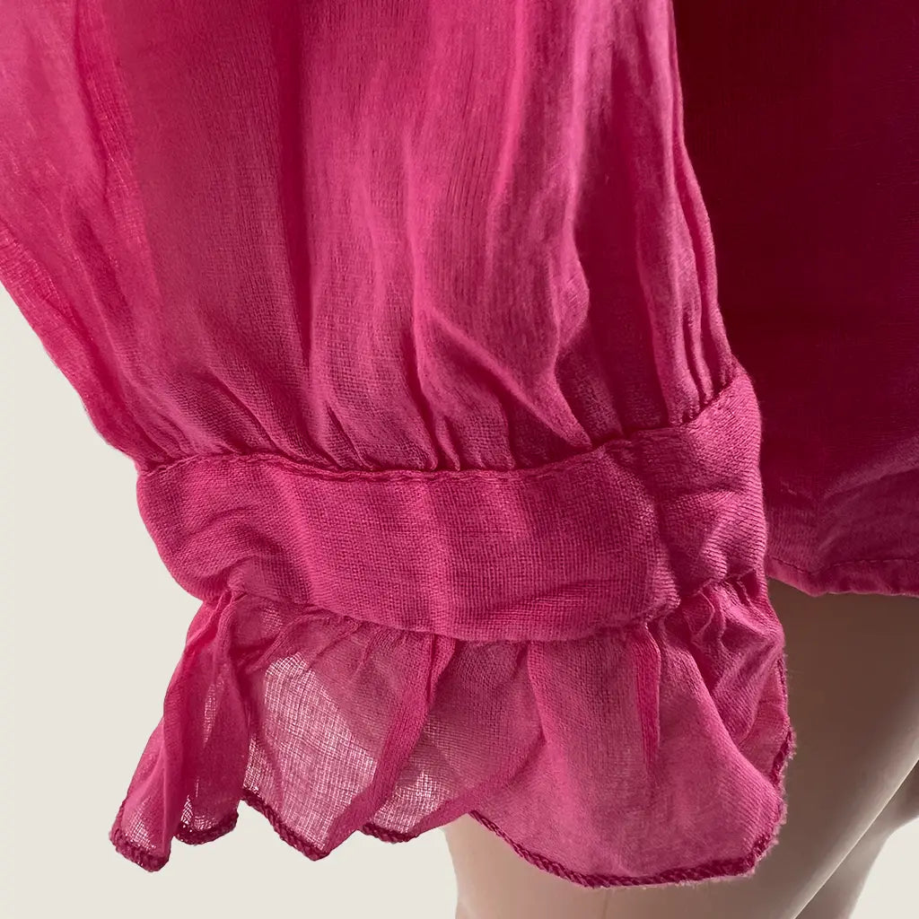 Sleeve Detail View of the Pink Holiday Buccaneer Long Sleeve Shirt