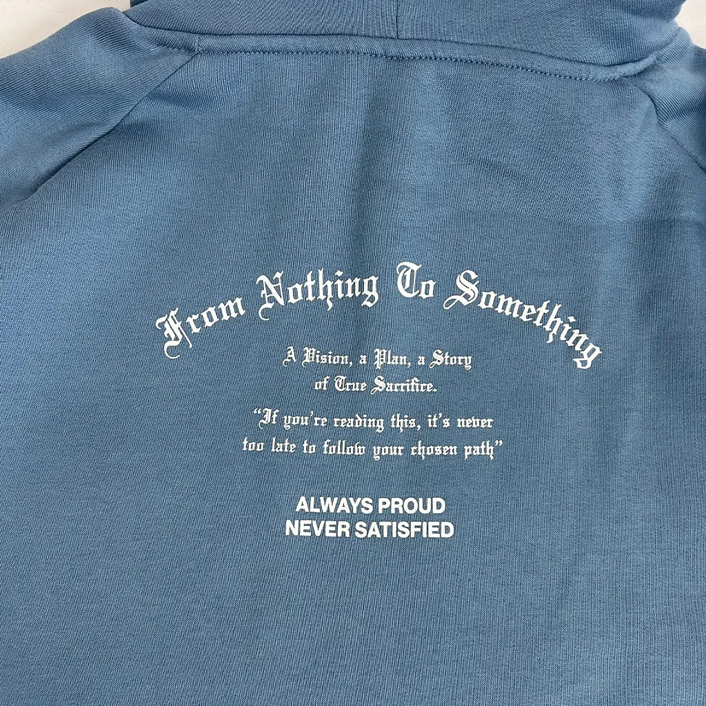 Back Logo View of the Hoodrich Heat Blue Hoodie