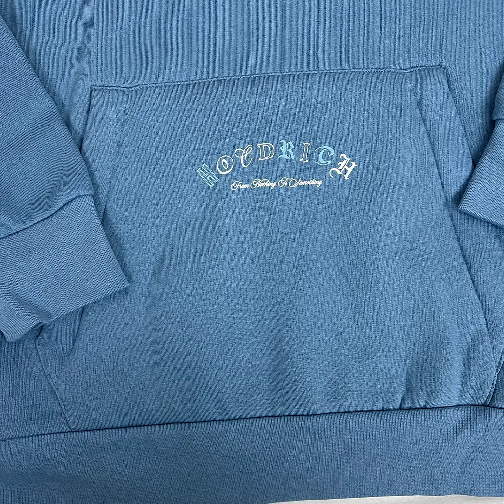 Front Hem View of the Hoodrich Heat Blue Hoodie