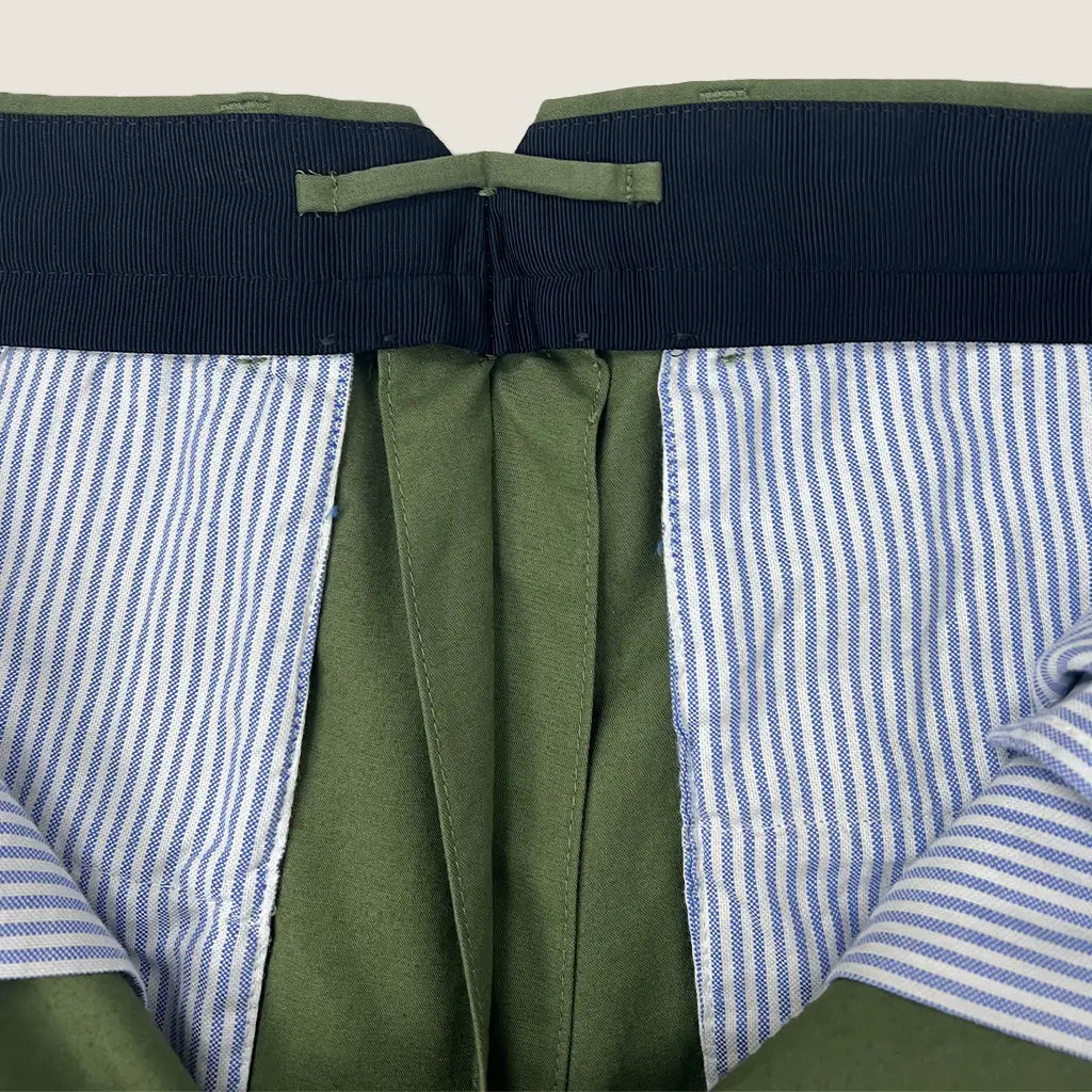 Front inside View of the waist on the Incotex Slowear New Fit D/Pleat Trouser