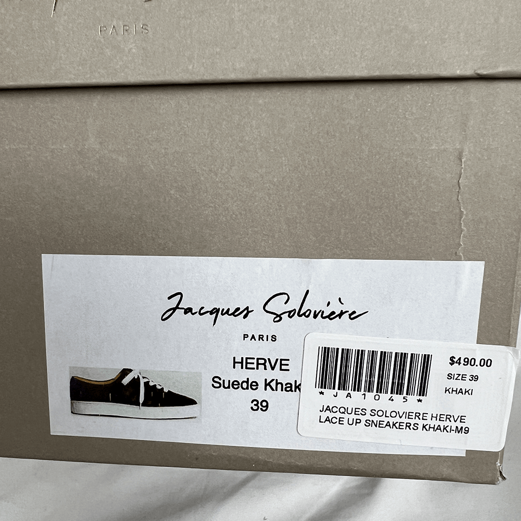 Front View of the Box of the Jacques Soloviere Herve Lace Up Sneakers