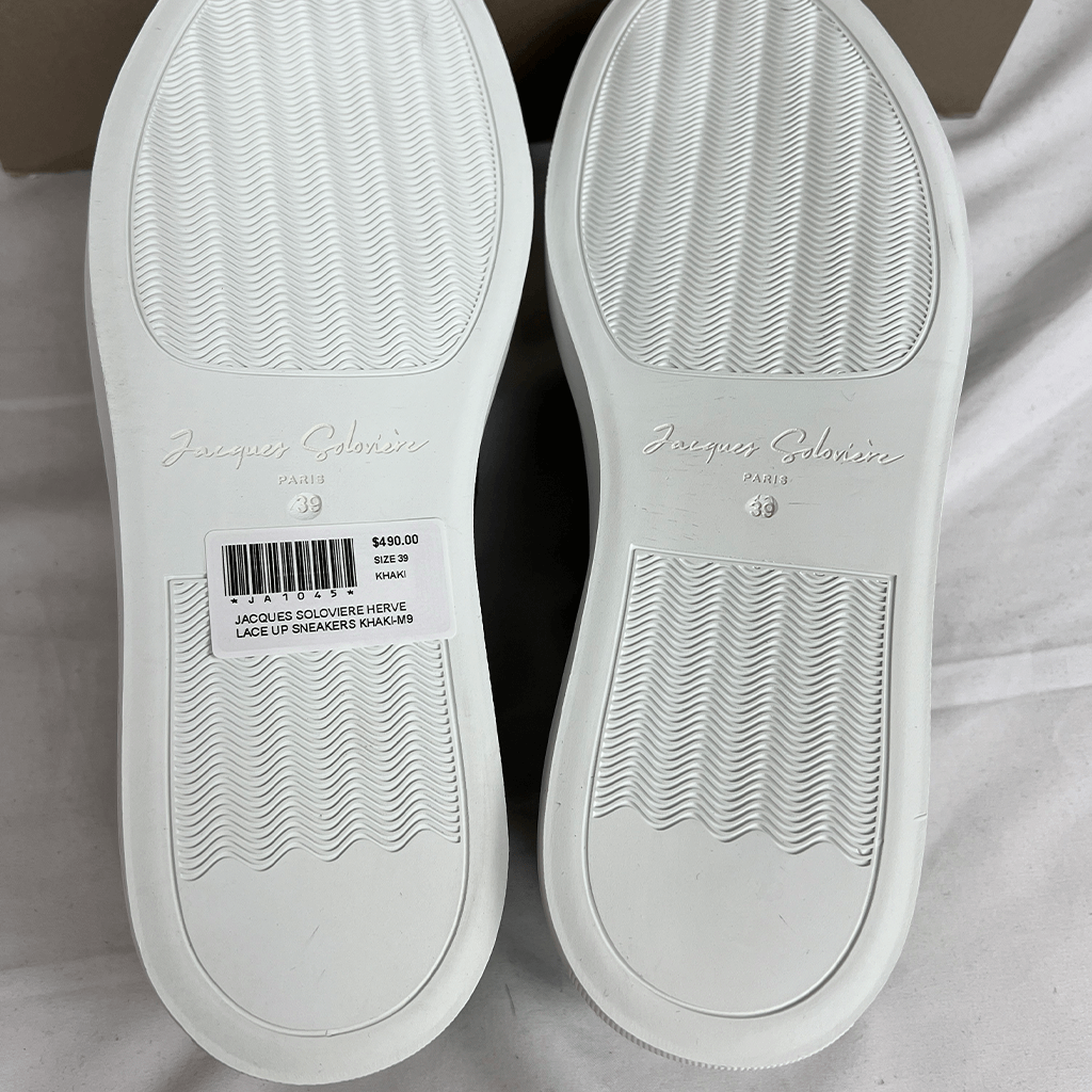 Front View of the Soles on the Jacques Soloviere Herve Lace Up Sneakers