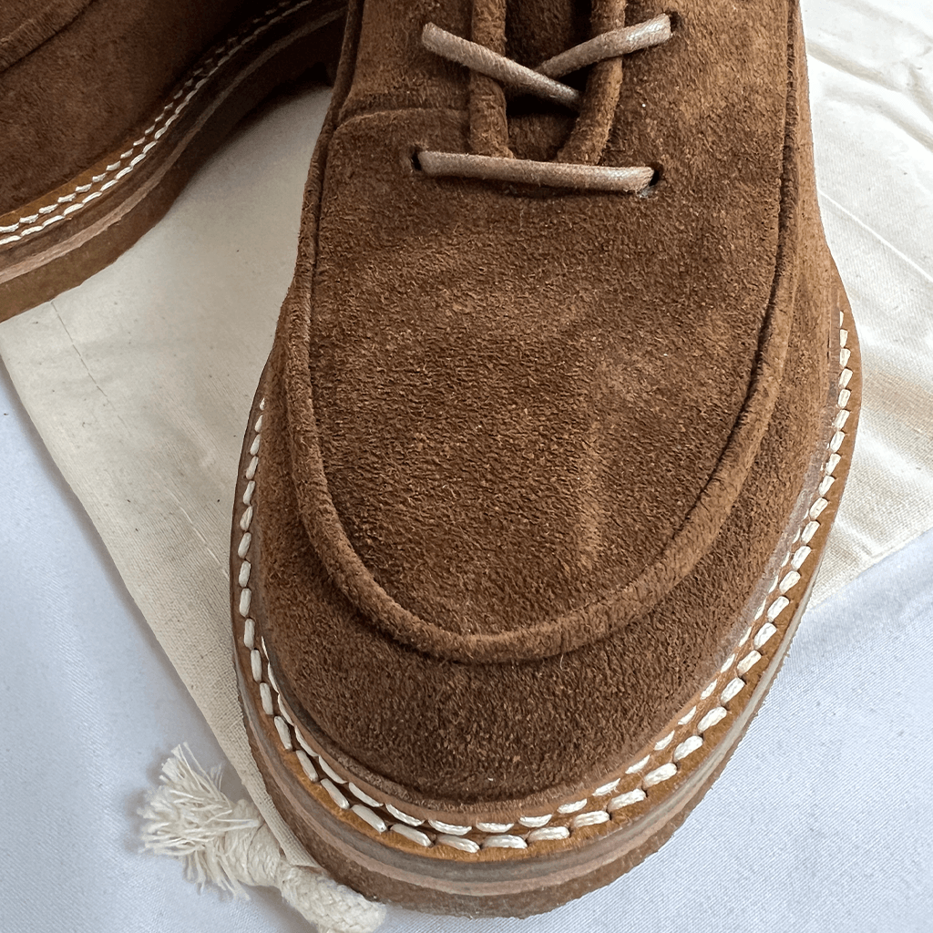 Toe detail view of the Jacques Soloviere Oliboot Suede Boot