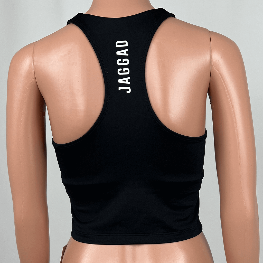 Jaggad Essential Long Line Black Tank Back