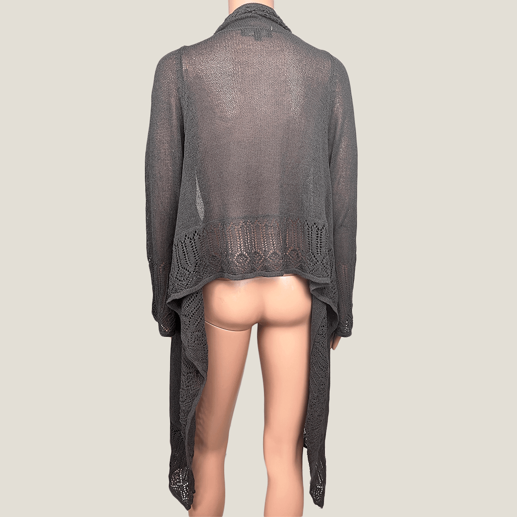 Jeans West Knit Open Cardigan Back Open