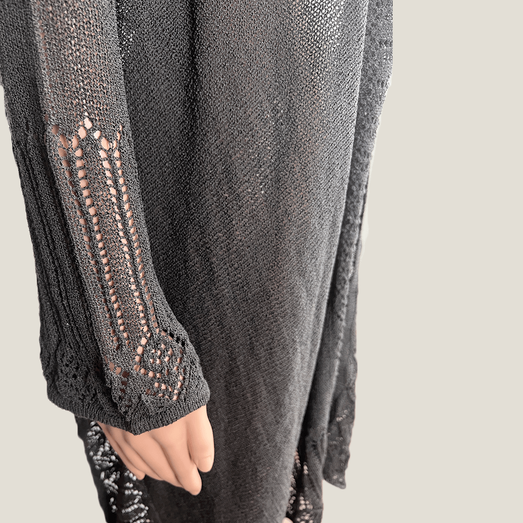 Jeans West Knit Open Cardigan Sleeve Detail