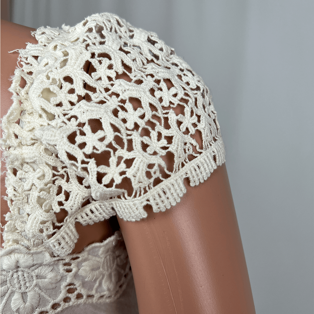 Kachel White Summer Dress Sleeve