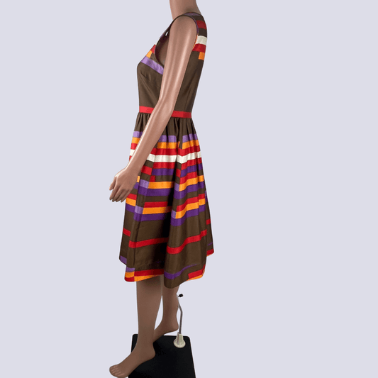 Side view of the Kate Spade striped dress