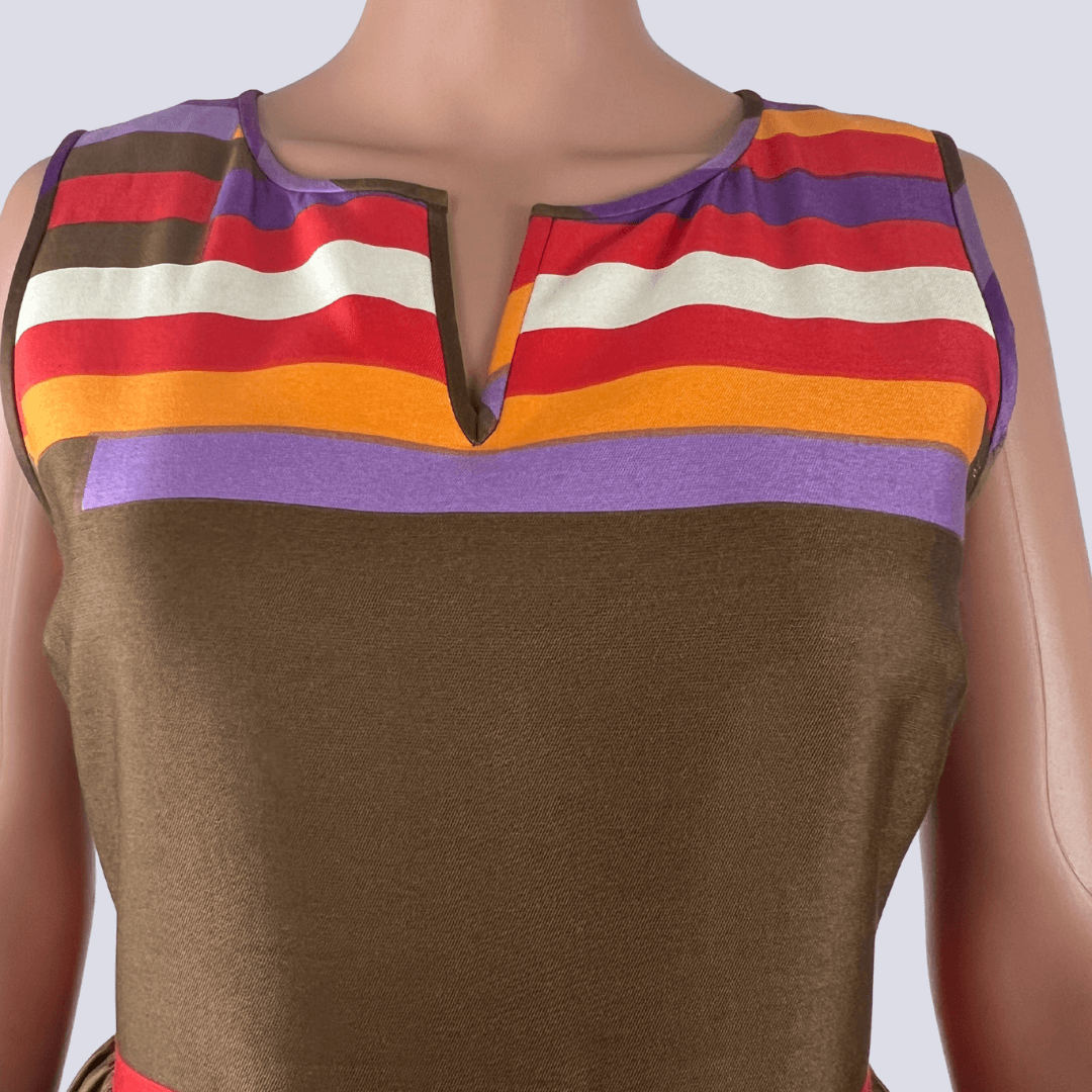 Front detail view of the Kate Spade striped dress